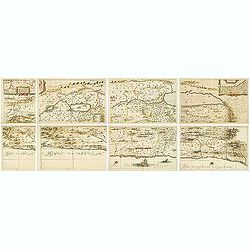 Hornius Map of the Holy Land, Israel, and Palestine.