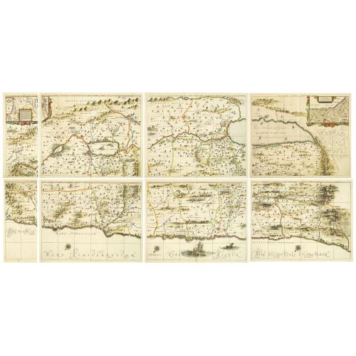 Old map image download for Hornius Map of the Holy Land, Israel, and Palestine.