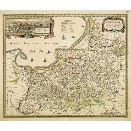 Old map image download for Tabula Prussiae eximia cura conscripta per Casparum Henneberch. . .