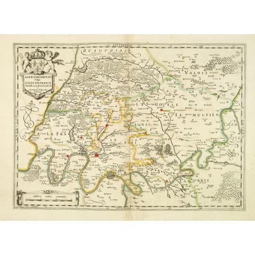 Old map image download for Ager Parisiensis vulgo l'Isle de France.