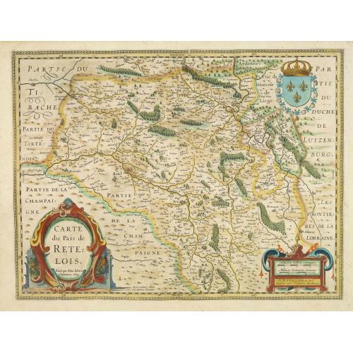 Old map image download for Carte du pais de Retelois.