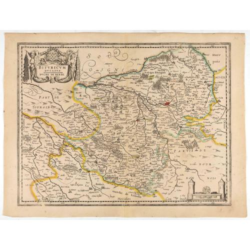 Old map image download for Bituricum Ducatus. Duche de Berri.
