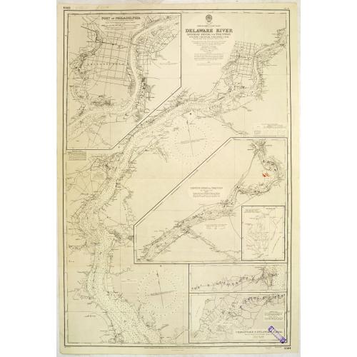 Old map image download for Delaware River Bombay Hook to Trenton.