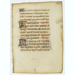 Leaf on vellum from a manuscript Book of Hours.