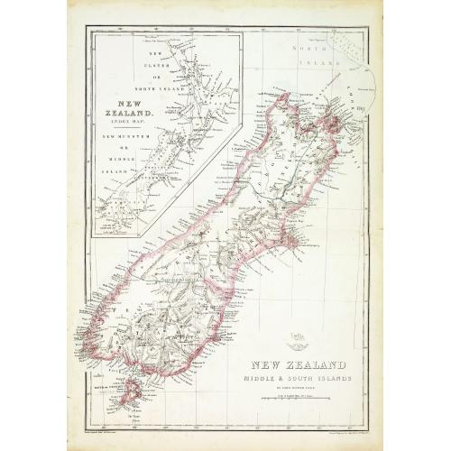 Old map image download for New zealand middle & south islands. . .