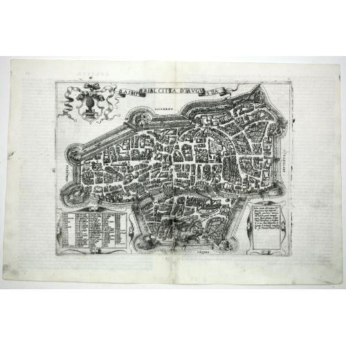 Old map image download for La Imperial Citta D´Augusta.