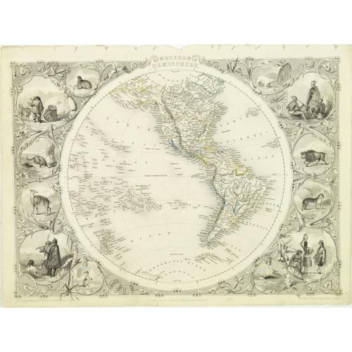 Old map image download for Western Hemisphere.