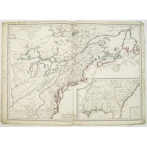 Carte des Possessions Françoises et Angloises dans le Canada et partie de la Lousiane. . .
