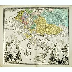 Carte D'Allemagne Et D'Italie Contenant La Succession de l'Empereur Charles VI. Ou sont marqués les Etats presents des Princes de l'Empire