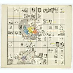 [Untitled map of the European countries in a playing grid].