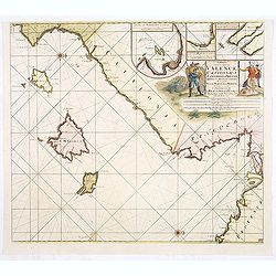 Paskaart van de Zee-kusten van Valence Catalonien Languedocq. . .