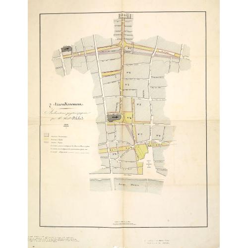 Old map image download for 7. Arrondissement. Améliorations projetées et proposées par M. Alexd.re Delaborde.
