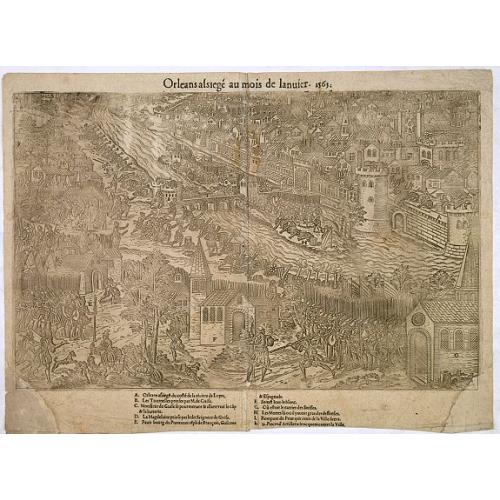 Old map image download for Orleans assiegé au mois de Janvier. 1563.