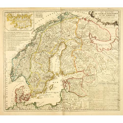 Old map image download for Les Royaumes De Suede, de Danemarck et De Norwege Divisez en plusieurs Provincez, et Gouvernemens, etc. selon les Memoires de Bxxx de Scheffer, et de plusieurs autres Corrigee et augmentez apr le Sr. de Tillemon . . .