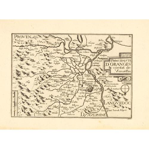 Old map image download for Principauté d'Oranges & comtat de Venaissin.