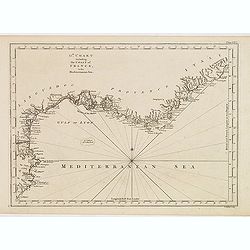 13th Chart including the coast of France, in the mediterranean sea.