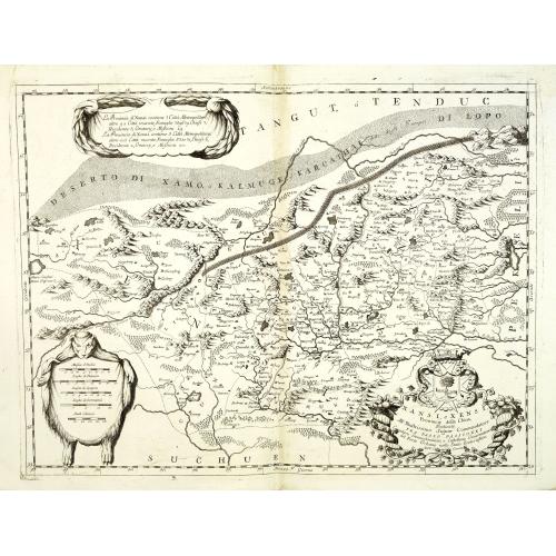 Old map image download for Xansi, e Xensi, provincie della China . . .