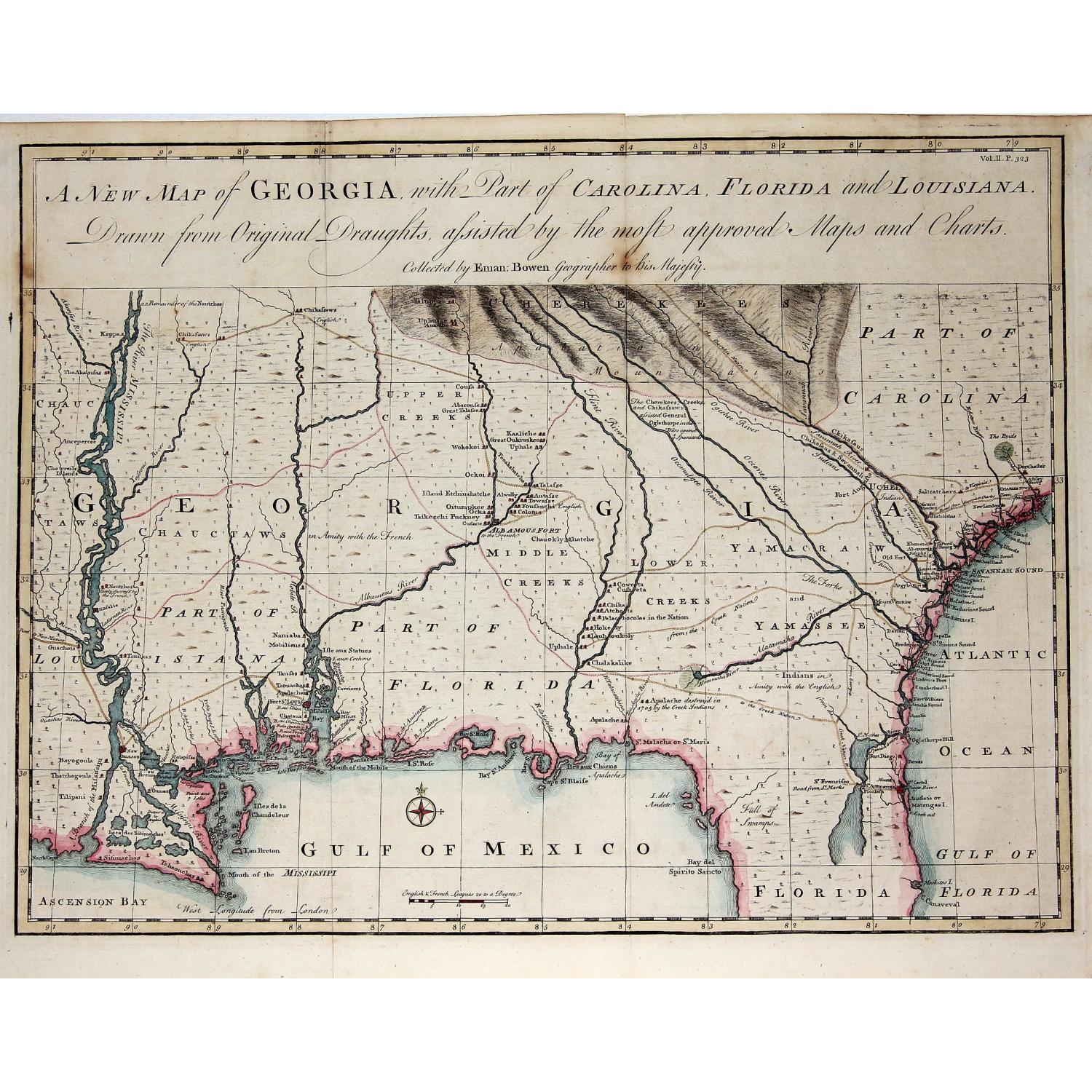A New Map of Georgia with Part of Carolina, Florida and Loisiana. . .