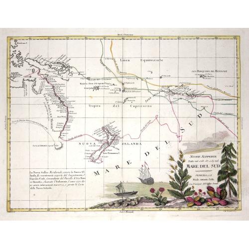 Old map image download for Nuove scoperte Fatte nel 1765. 67 e 69 nel Mare del Sud. . .