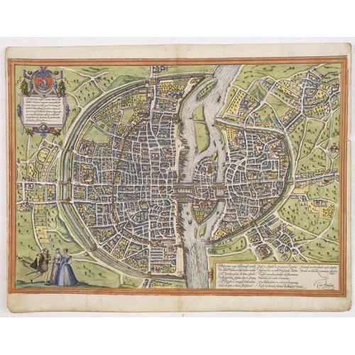 Old map image download for Lutetia, vulgari nomine Paris, urbs Gallia...