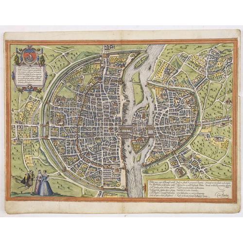Old map image download for Lutetia, vulgari nomine Paris, urbs Gallia...