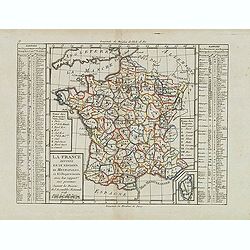 La France Divisée en IX Régions, 10 Métropoles, et 85 Départements ..