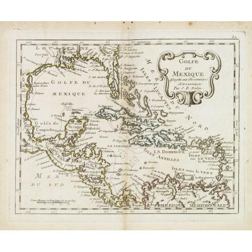 Old map image download for Golfe du Mexique Assujetti aux Observations Astronomiques Par J.B.Nolin.