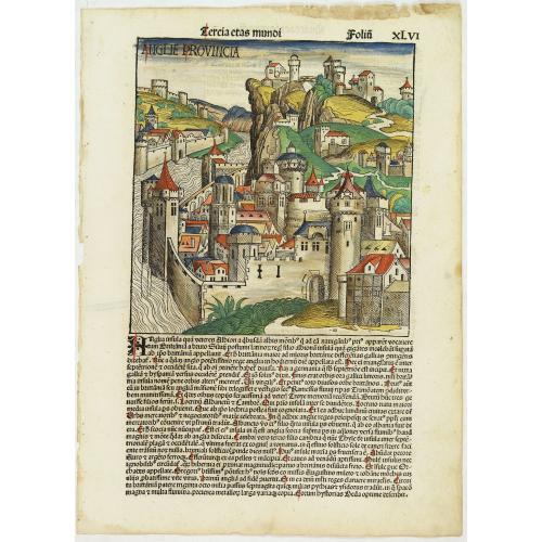 Old map image download for Tercia Etas Mundi. Folium.XLVI (A English town view)