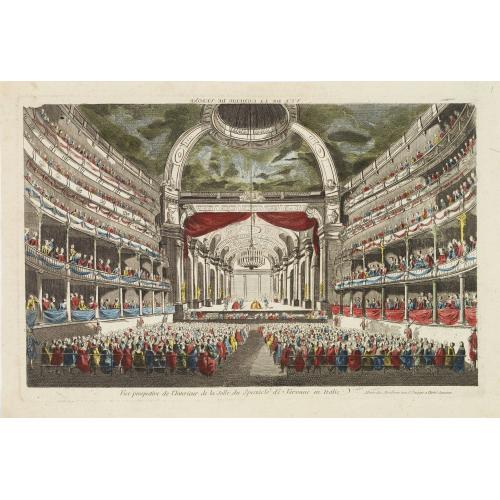 Vue perspective de l'interieur de la Salle du spectacle de Veronne en Italie.