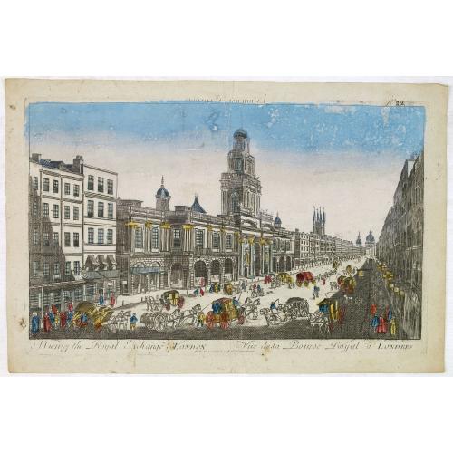 Old map image download for A View of the Royal Exchange , London. Vue de la bourse royal a Londres. . .