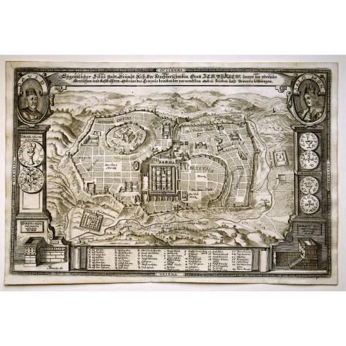 Old map image download for Eigentlicher Situs und Grundt Riss.. Statt Jerusalem...