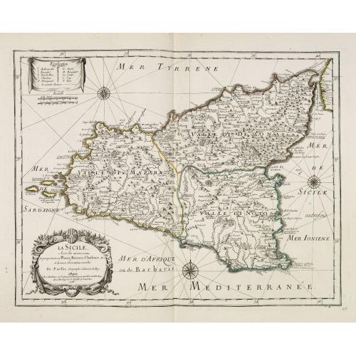Old map image download for La Sicile, avec les anciens noms de presque toutes ses Places, Rivières, Chateaux &c. et diverses observations nouvelles . . .