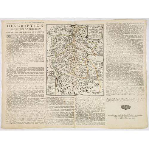 Old map image download for Les vallées du Piemont. Habitees par les Vaudois ou Berbets. . .