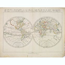 Image download for Mappe-Monde, ou Carte Generale du Monde: Dessignée en deux plans Hemispheres Par le Sr. Sanson d'Abbeville, Geographe ordinaire de sa Majesté.