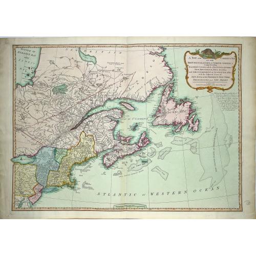 Old map image download for A new and correct map of the British Colonies in North America. . .
