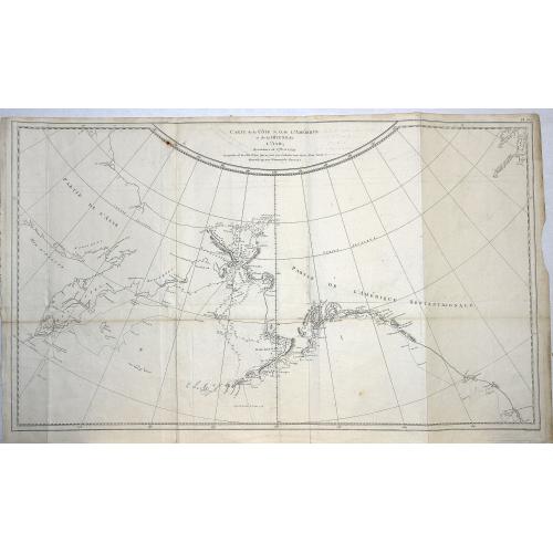Old map image download for Carte de la côte N. O. de l\'Amérique et de la côte N. E. de l\'Asie reconnues en 1778 et 1779..