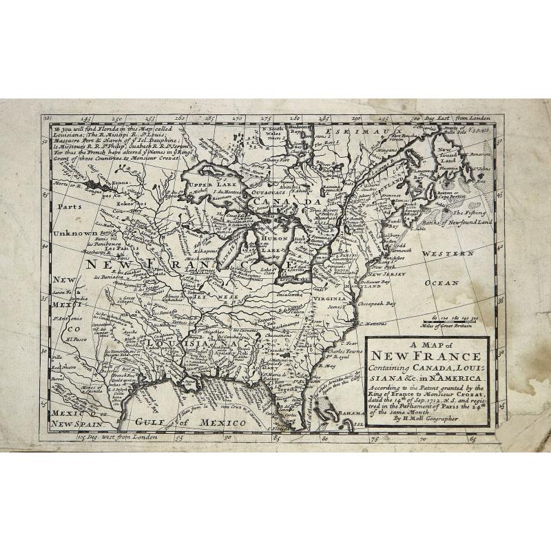A new map of New France containing Canada, Louisiana &c. in N.th America. . .