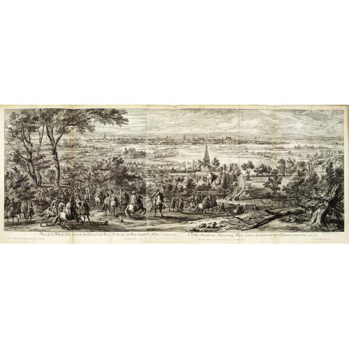 Old map image download for Veue de Leuve, place très-forte dans le Brabant, située au milieu d'un marais, attaquée et forcée de nuit par les François en l'année 1678. . .