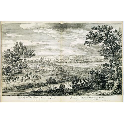 Old map image download for Veuë de la Ville d'Ardres du costé de Calais.