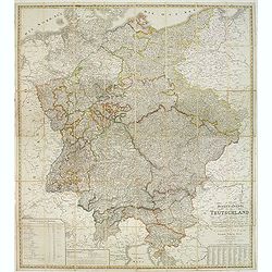 General-Karte von Teutschland in vier Blättern welche als Uebersichts-Tableau der Grosse Charte in 204 Blättern zugleich aber auch als vollständige Post- und orographische Charte dienen kann . . .