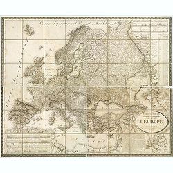 Carte générale Orographique et Hydrographique de l'Europe, qui montre les principales ramifications des montagnes, fleuves, et chemins. . .