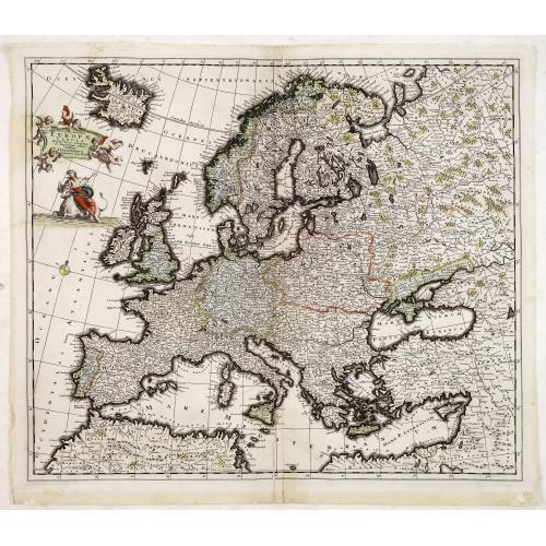 Old map image download for Accuratissima Europae tabula multis locis correcta. . .