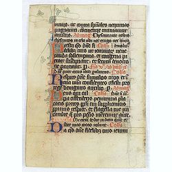 Manuscript leaf from a very early [around 1300] Breviary.