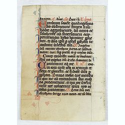 Manuscript leaf from a very early [around 1300] Breviary.