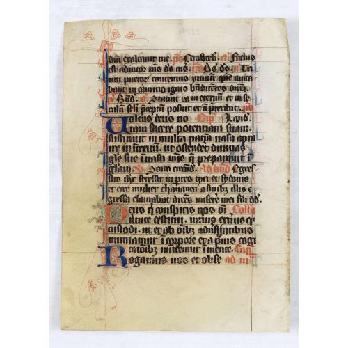 Manuscript leaf from a very early [around 1300] Breviary.