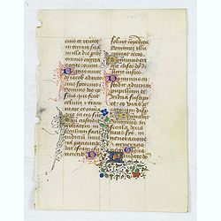 Leave from a Book of Hours on vellum.