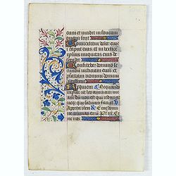 Manuscript leaf from a Book of Hours on vellum.