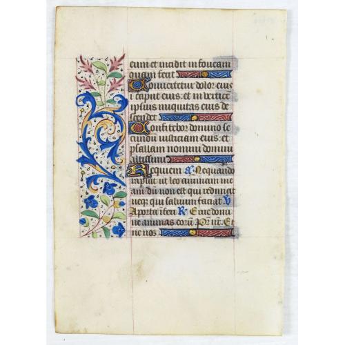Old map image download for Manuscript leaf from a Book of Hours on vellum.