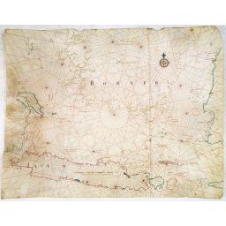 Isaac de Graaf manuscript chart on vellum of the Java Sea.