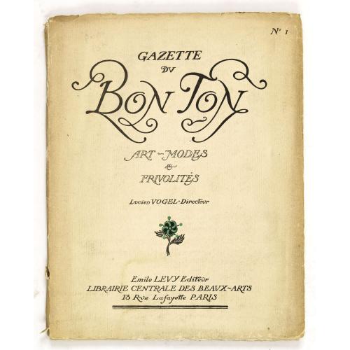 Rare, antique map of La Gazette du Bon Ton. (First issue)